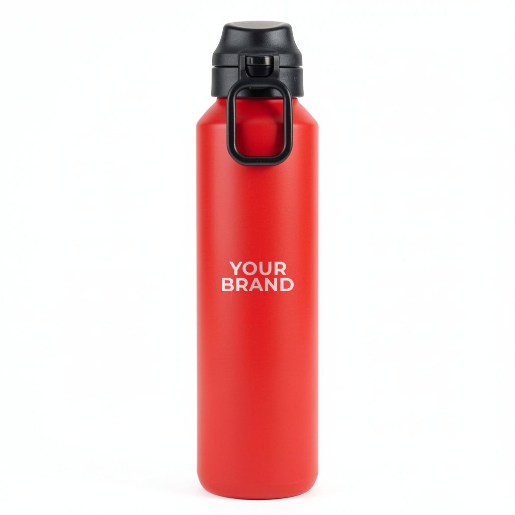 Nexus 27 oz Recycled Aluminum Bottle with Flip-Top Lid and Carabiner