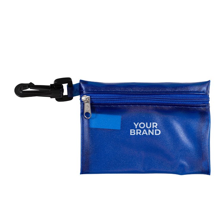 "Everything Essential" Mask & Sanitizing Protection Pack in Translucent Zipper Pouch With Plastic Ho