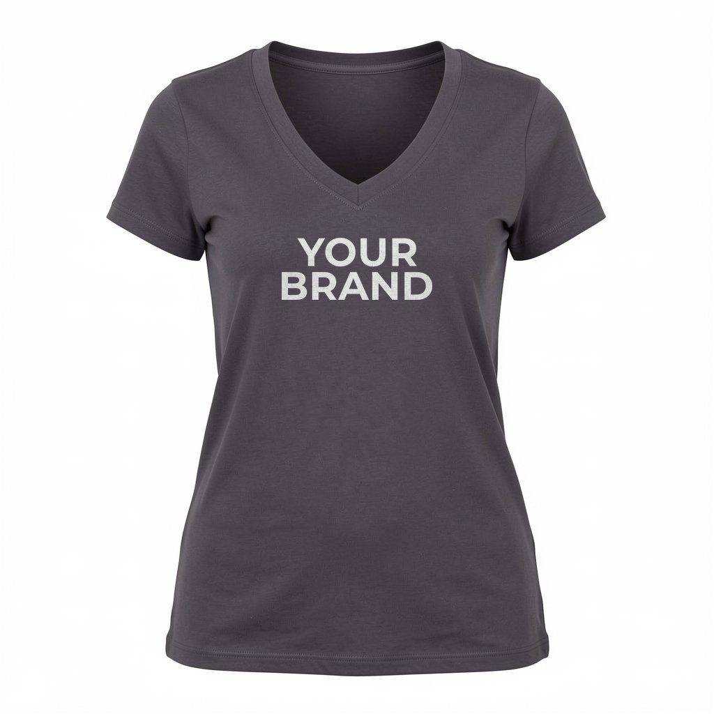 Women's USA-Made Fine Jersey V-Neck T-Shirt - 5875