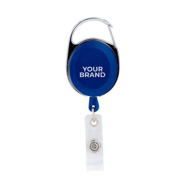 Oval Metal Retractable Badge Reel with Carabiner