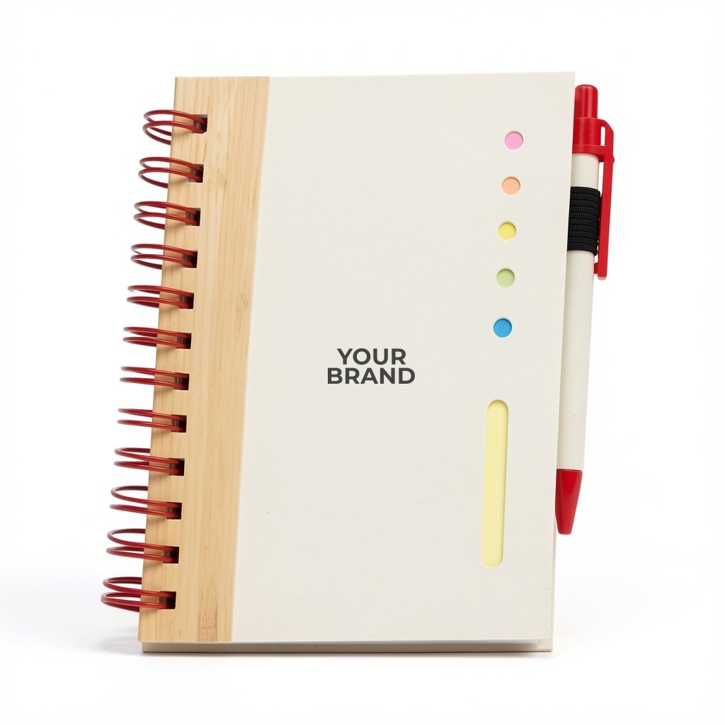 Camber Spiral Notebook with Colorful Sticky Notes & Pen