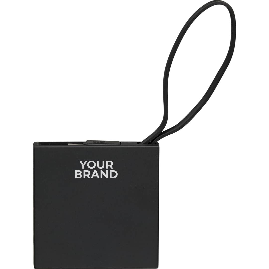 Recycled ABS 2000 mAh Power Bank with Type-C Cable