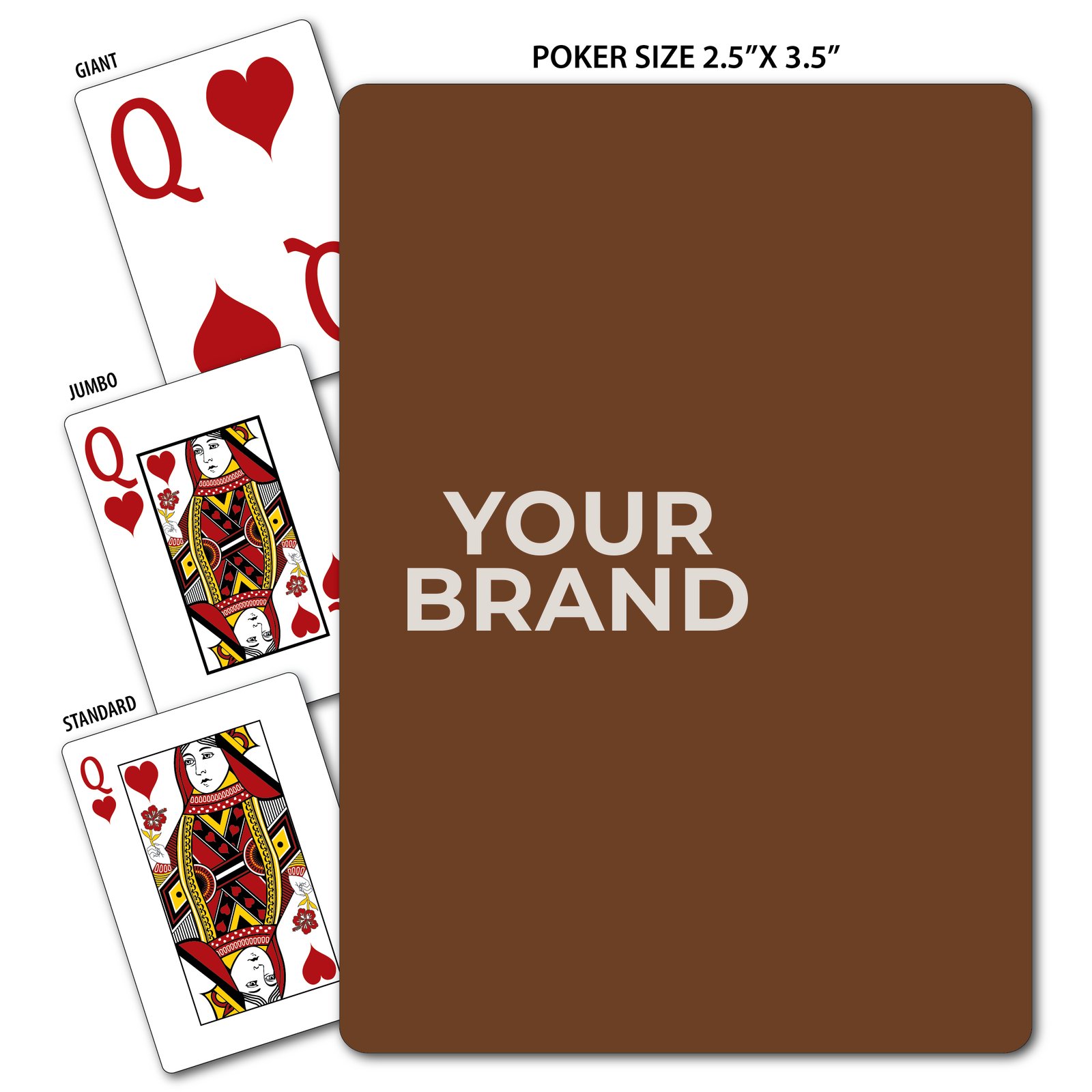 Solid Back Brown Poker Size Playing Cards