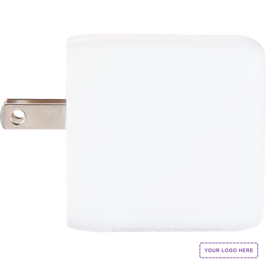 UL Listed 20W Dual USB A and C Wall Charger