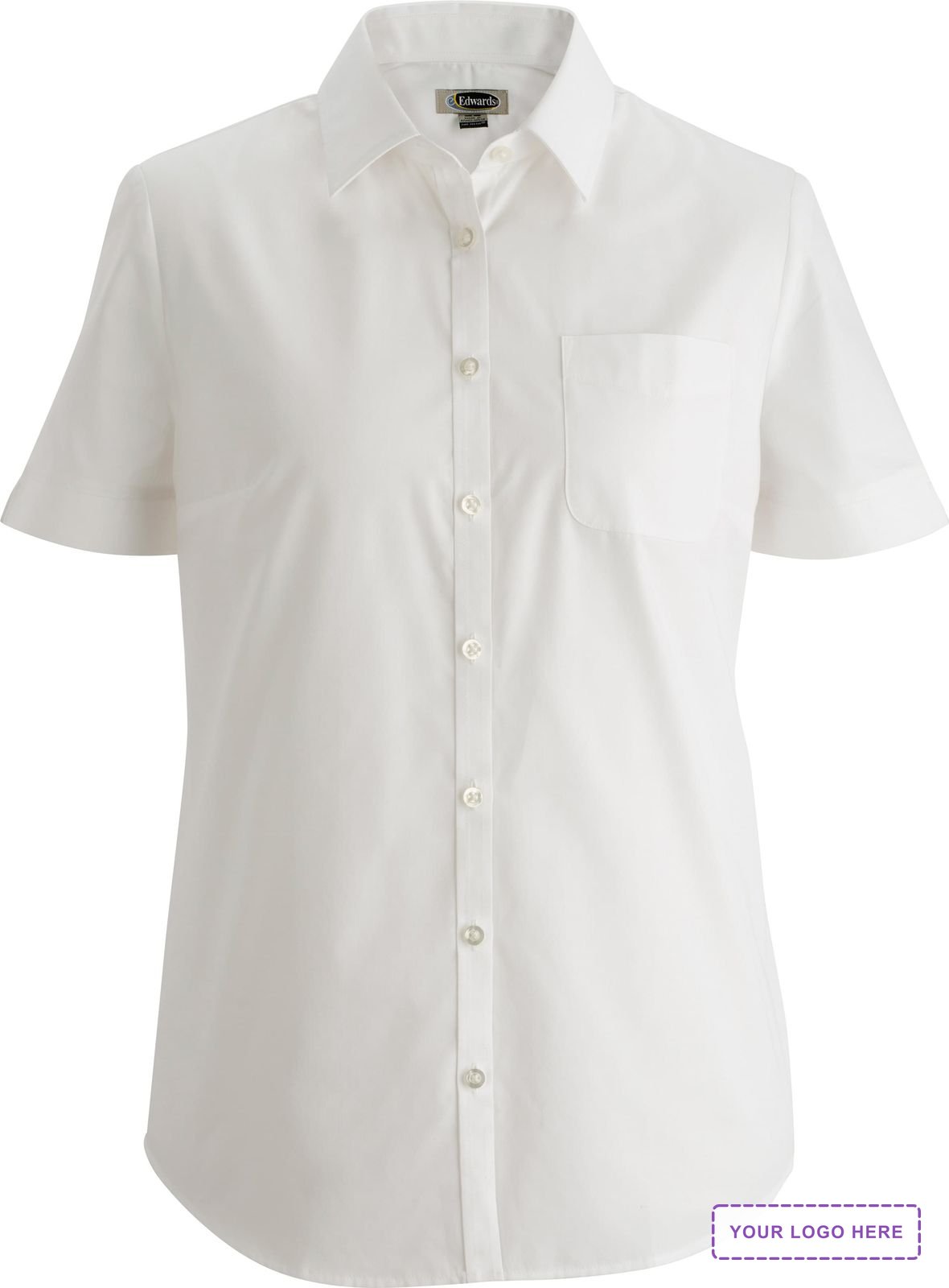 Essential Broadcloth Short Sleeve Ladies Shirt