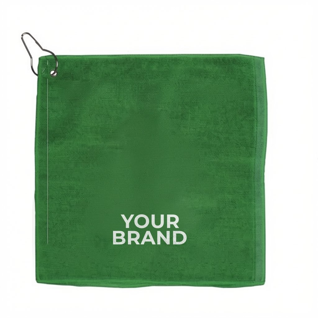 "THE WEDGE" Full Color Sublimation Recycled RPET 300 GSM Heavy Duty Golf Towel – 12" W x 12" H