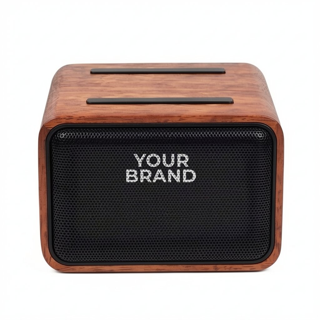 Mahogany Wireless Speaker with Wireless Charger