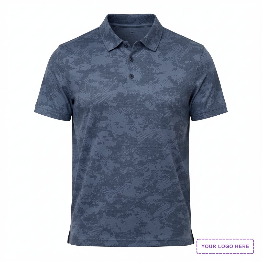 Men's All Over Camo Print Polo - A550