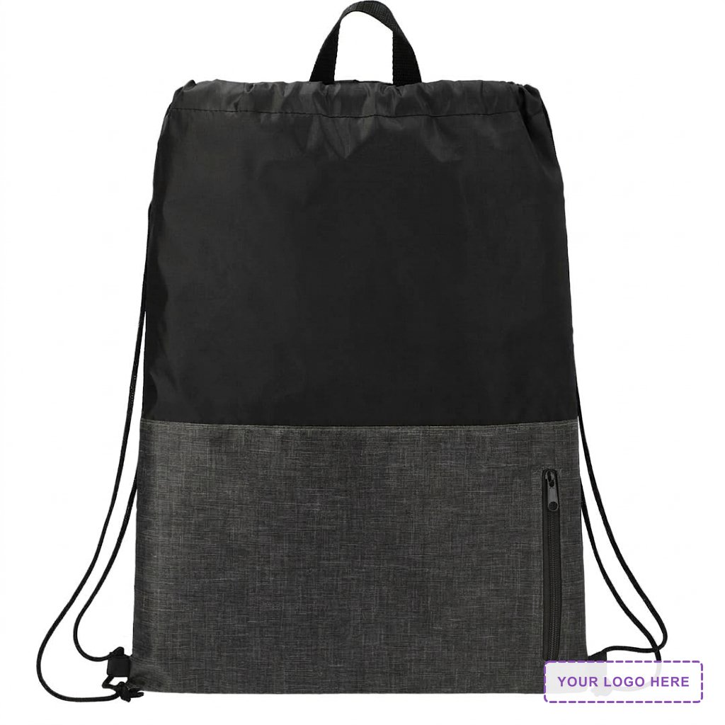 Ash Zippered Recycled Drawstring Bag