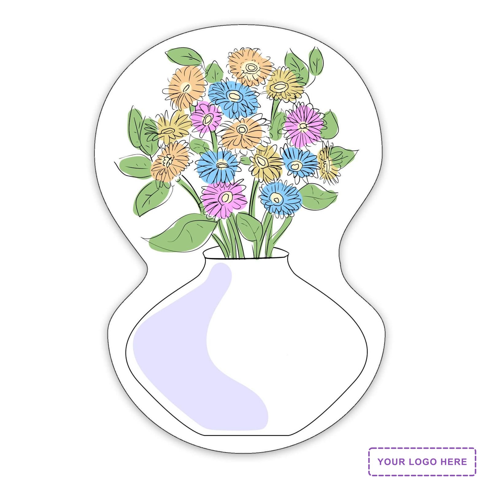 Flowers with Vase Shaped NoteKeeper™ Magnet 20 Mil