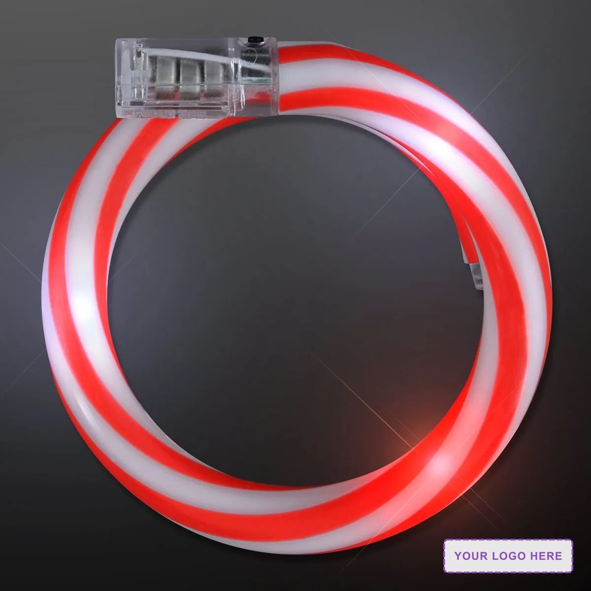 Flashing Christmas Candy Cane Bracelets