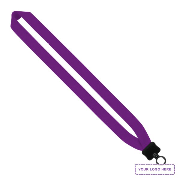 1" Cotton Lanyard with Plastic Clamshell & O-Ring