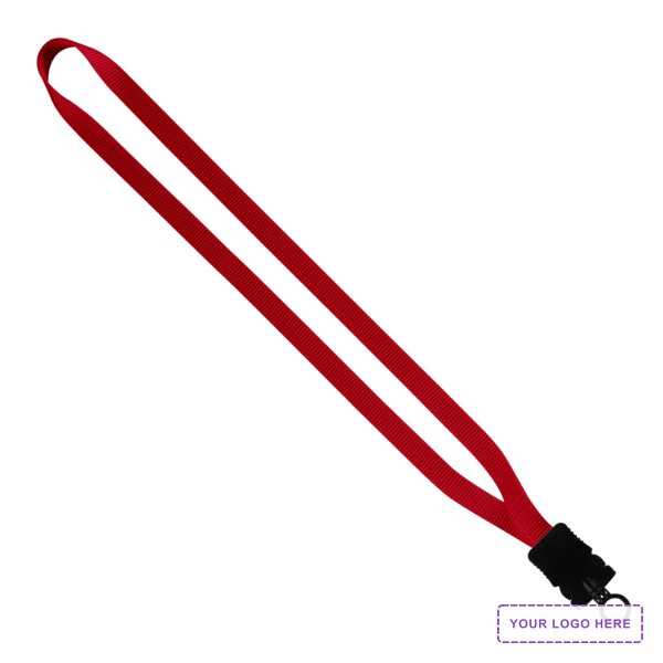 1/2" Smooth Nylon Lanyard with Snap-Buckle Release & O-Ring