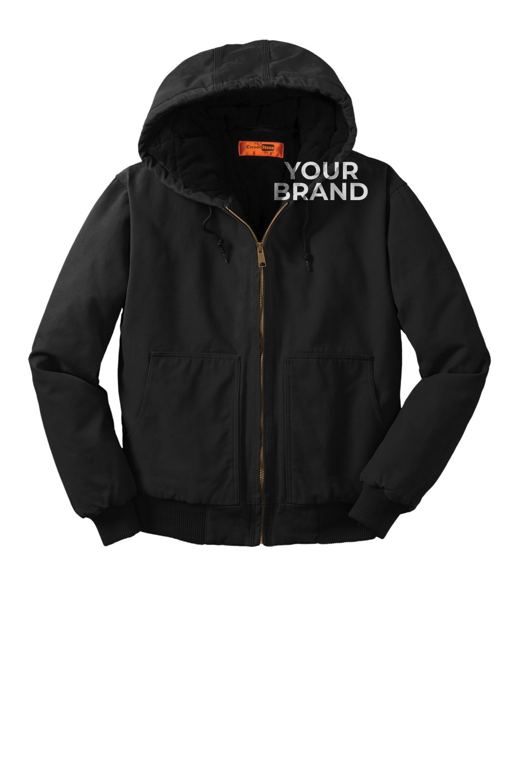 CornerStone Washed Duck Cloth Insulated Hooded Work Jacket. CSJ41