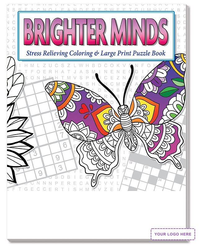 Brighter Minds - Adult Coloring and Large Print Puzzle Book Combo