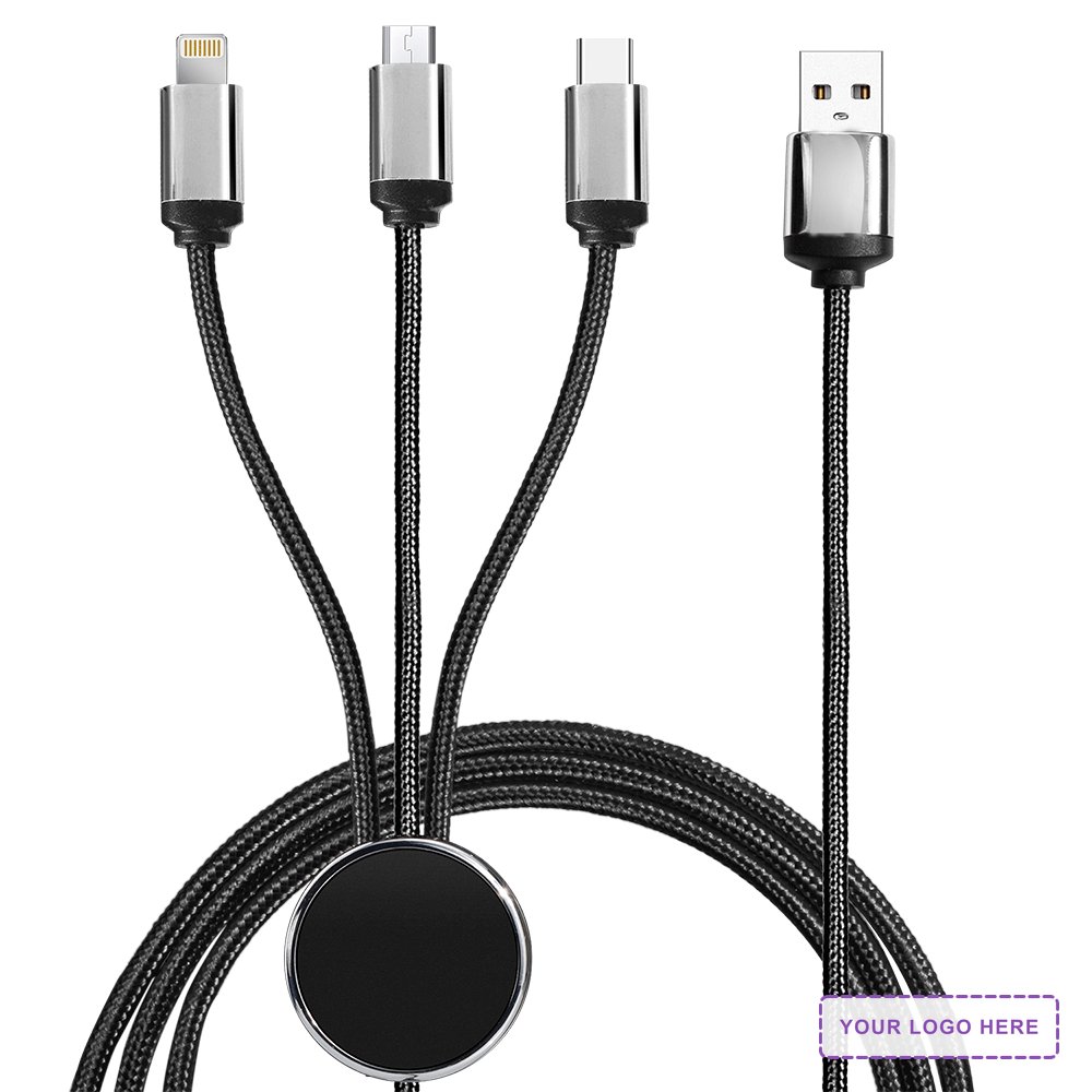 Modesto Back-lit 3-in-1 Charging Cable