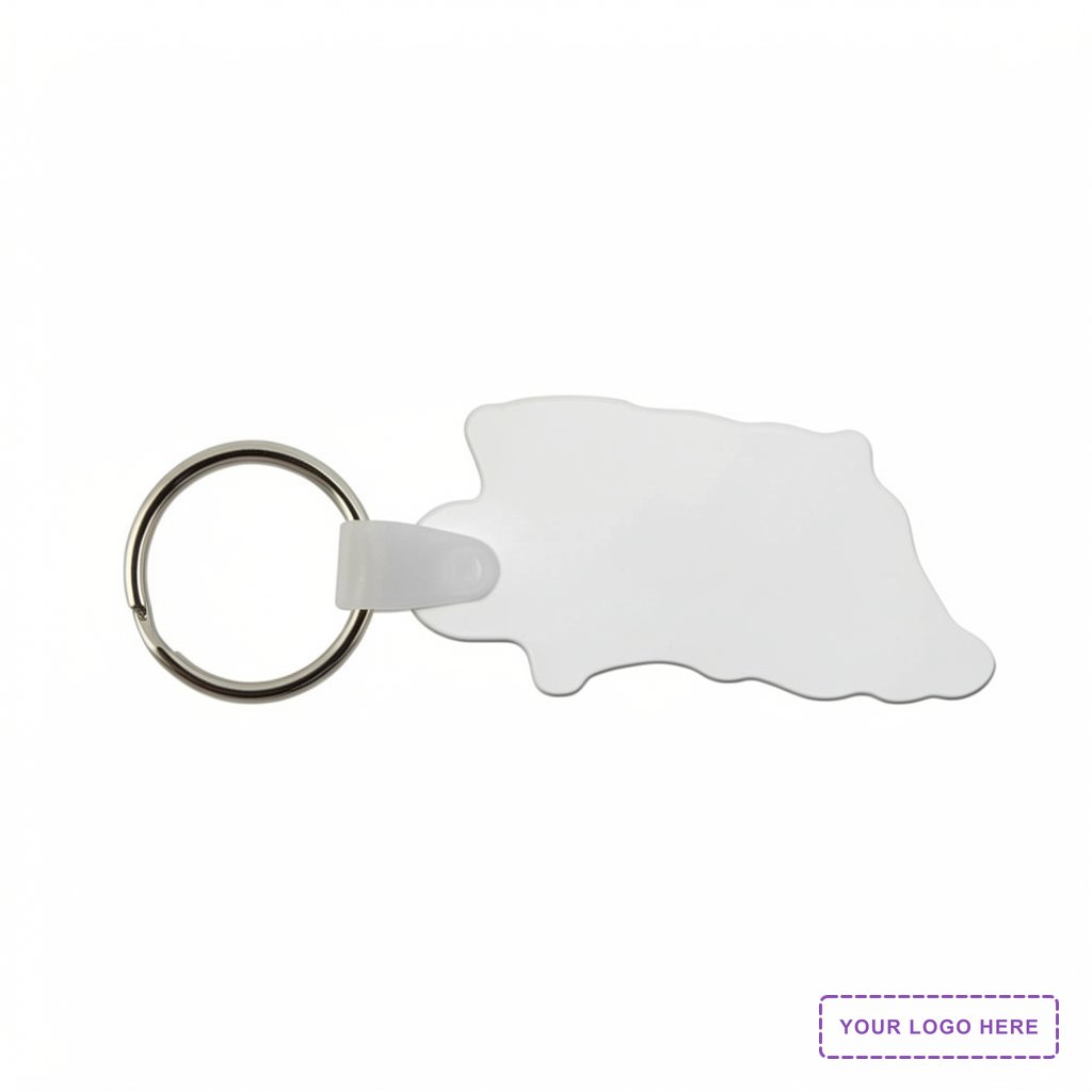 Flag Shaped USA Made Vinyl Keychain