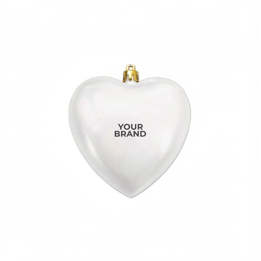 4" Satin Finish Heart Shaped Shatterproof Ornament
