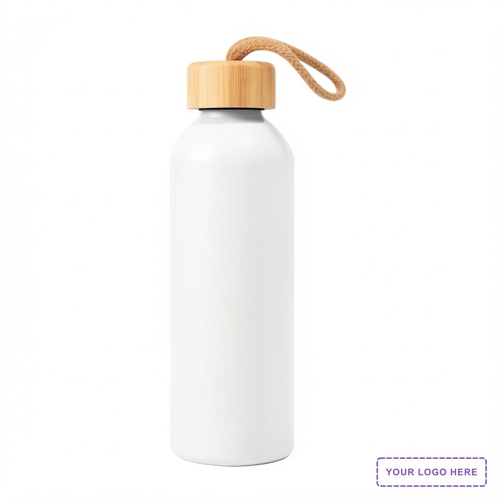 25 Oz. Full Color Blaire Recycled Aluminum Bottle With Bamboo Lid