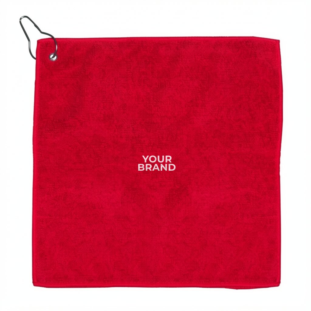"THE WEDGE" Recycled RPET 300 GSM Heavy Duty Golf Towel - 12" W x 12" H