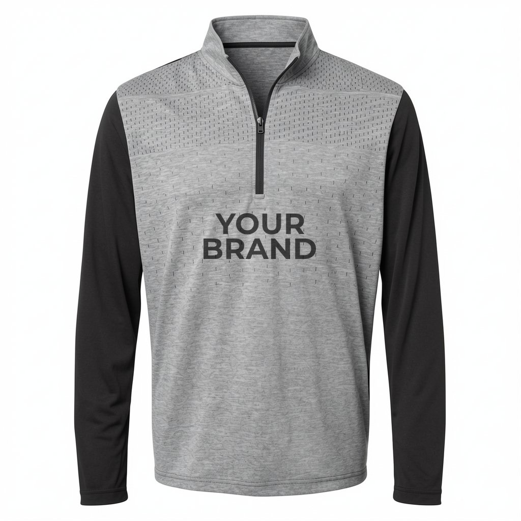 Men's Ultimate365 Heather Block Print Quarter-Zip Pullover - A522