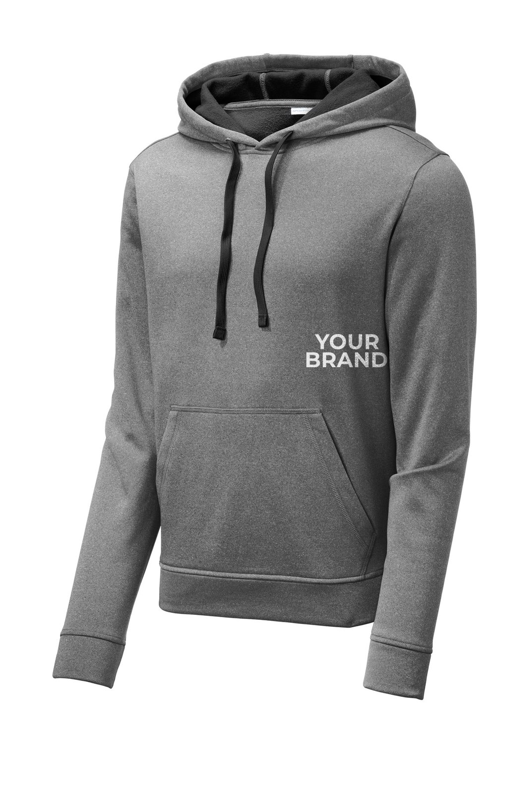 Sport-Tek PosiCharge Sport-Wick Heather Fleece Hooded Pullover. ST264