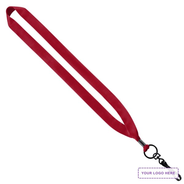 3/4" Polyester Lanyard with Metal Crimp & Swivel Snap Hook