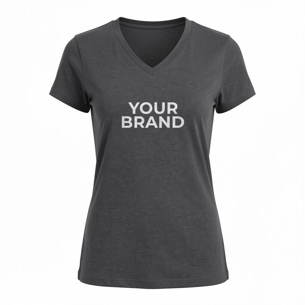 District Women's Perfect Blend CVC V-Neck Tee. DM1190L