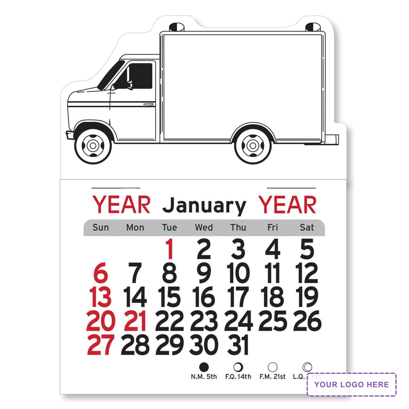 Adhesive Peel-N-Stick® Calendar - Ambulance
