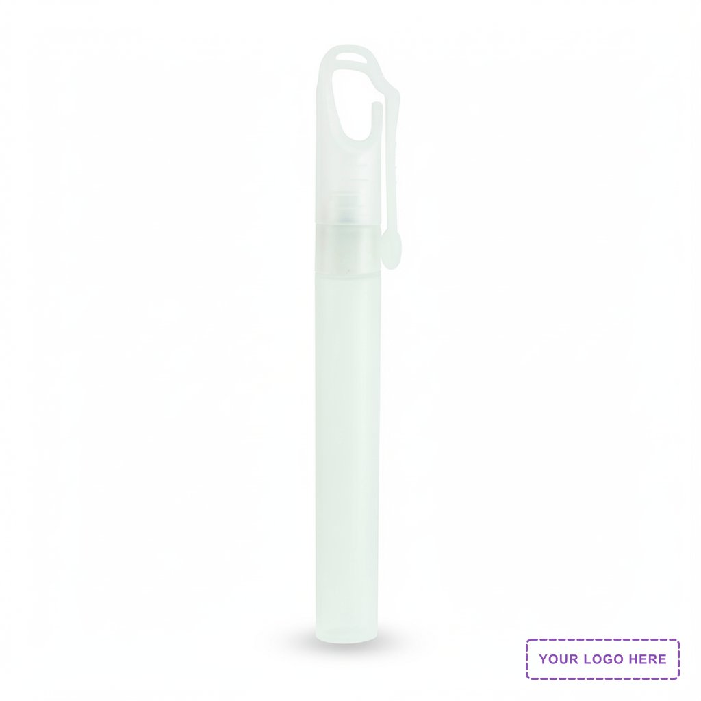 "SprayClip" 10 ml. Antibacterial Hand Sanitizer Spray Pump Bottle with Carabiner Clip Cap(PhotoImage