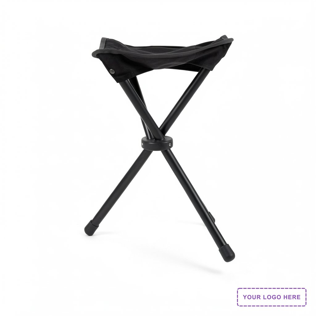 Folding Tripod rPET Stool With Carrying Bag