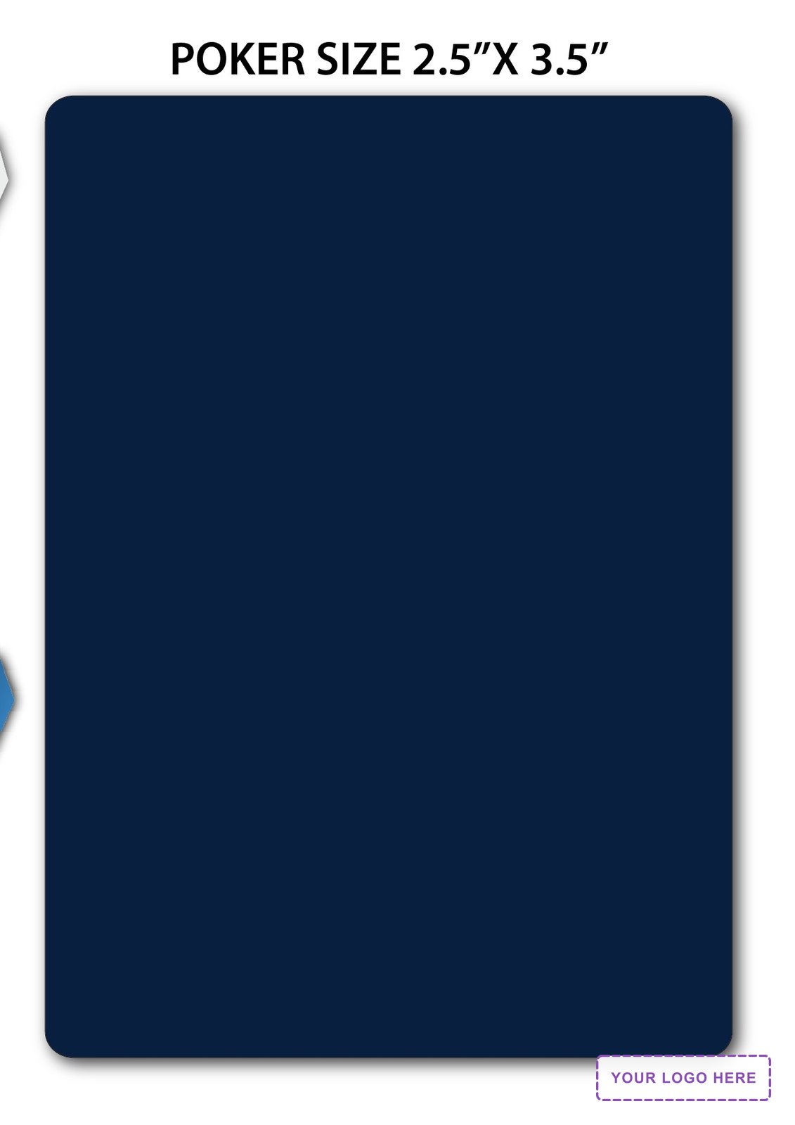 Solid Back Navy Poker Size Playing Cards