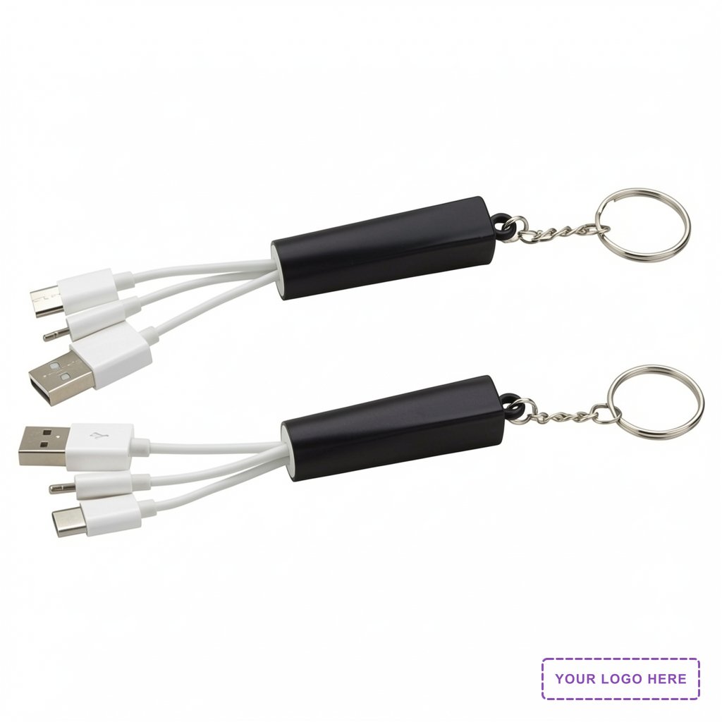 Trey 3-in-1 Light-Up Charging Cable with Keychain