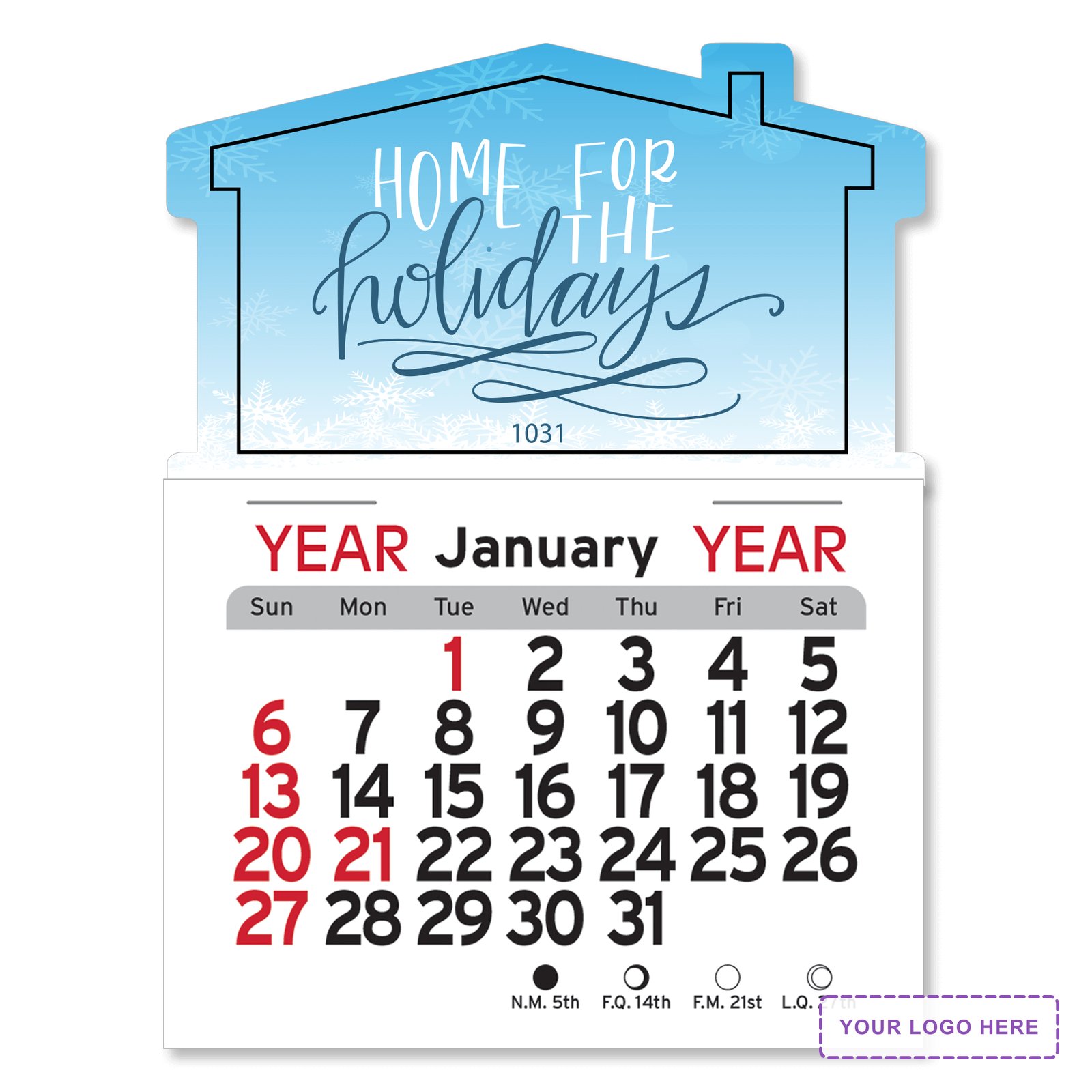 Adhesive Peel-N-Stick® Calendar - House