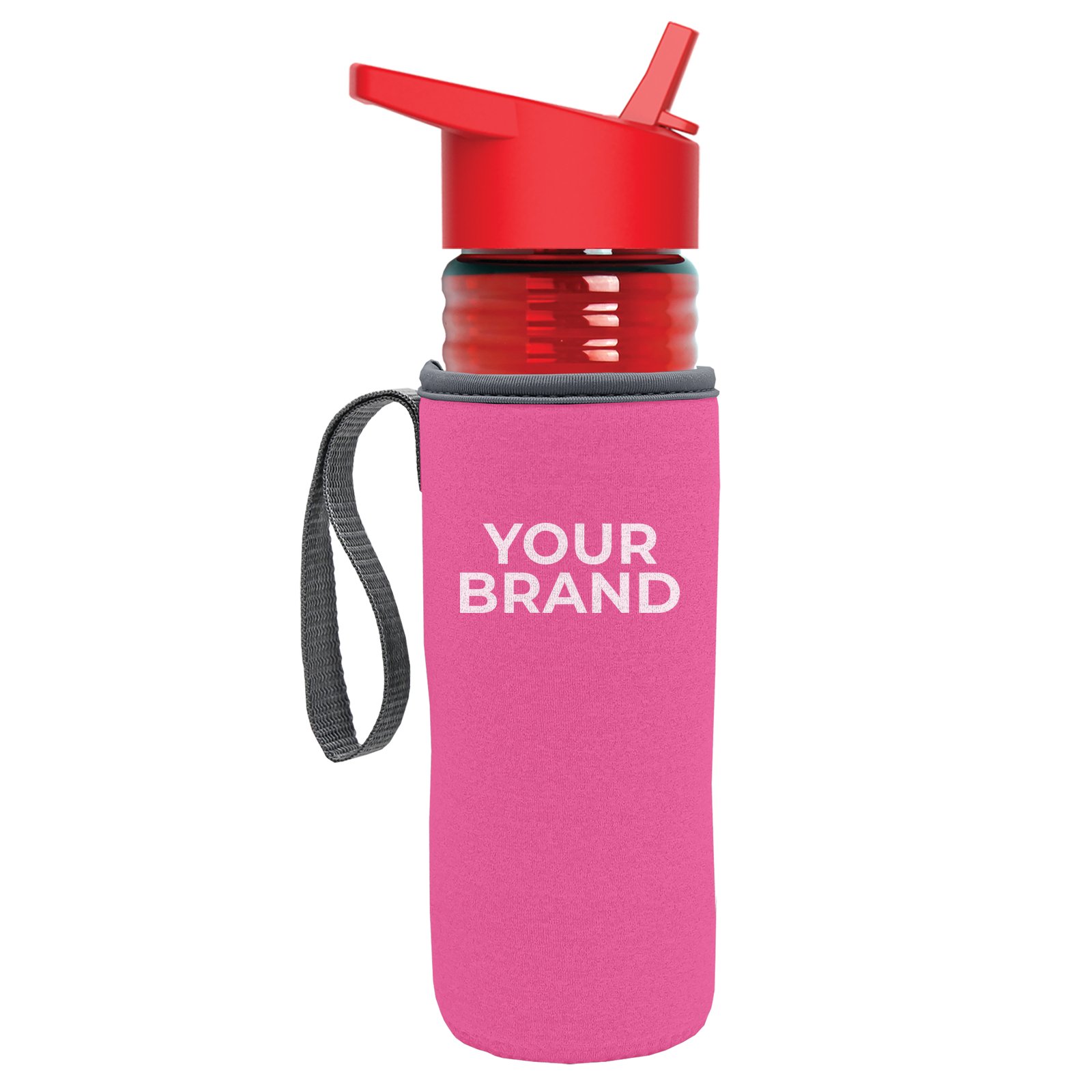 Garyline® Lifeguard Bottle with Flip-Straw Lid and Insulated Caddy - 24 oz.