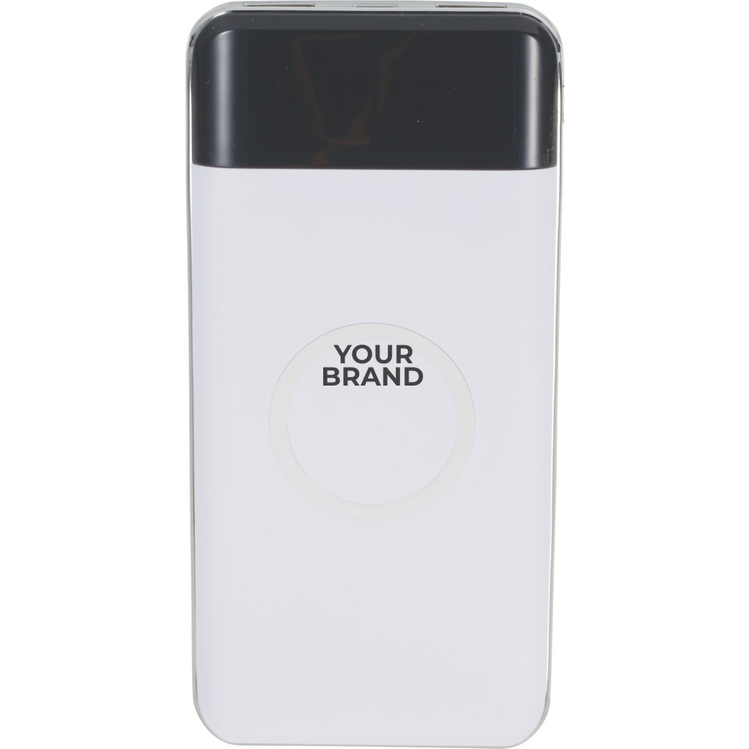 Constant 10000 mAh Wireless Power Bank w/Display · Example of personalization. Yours carries your brand.