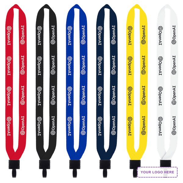 3/4" Polyester Lanyard with Non-Swivel Plastic Hook