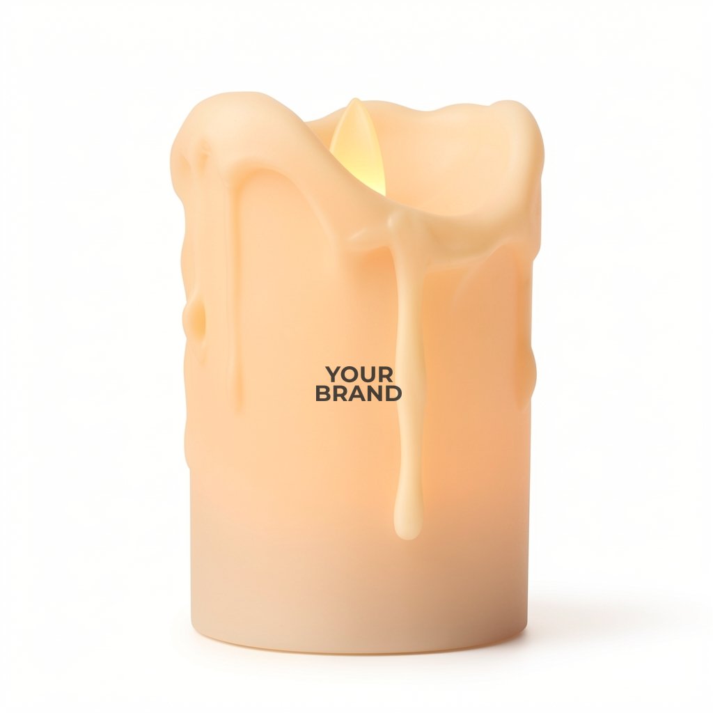 Windproof LED Pillar Candle with Moving Flame