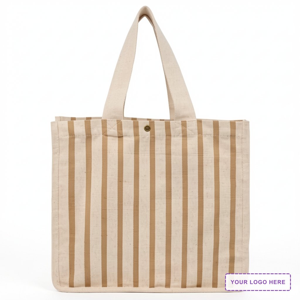 FEED Cotton and Jute Striped Tote