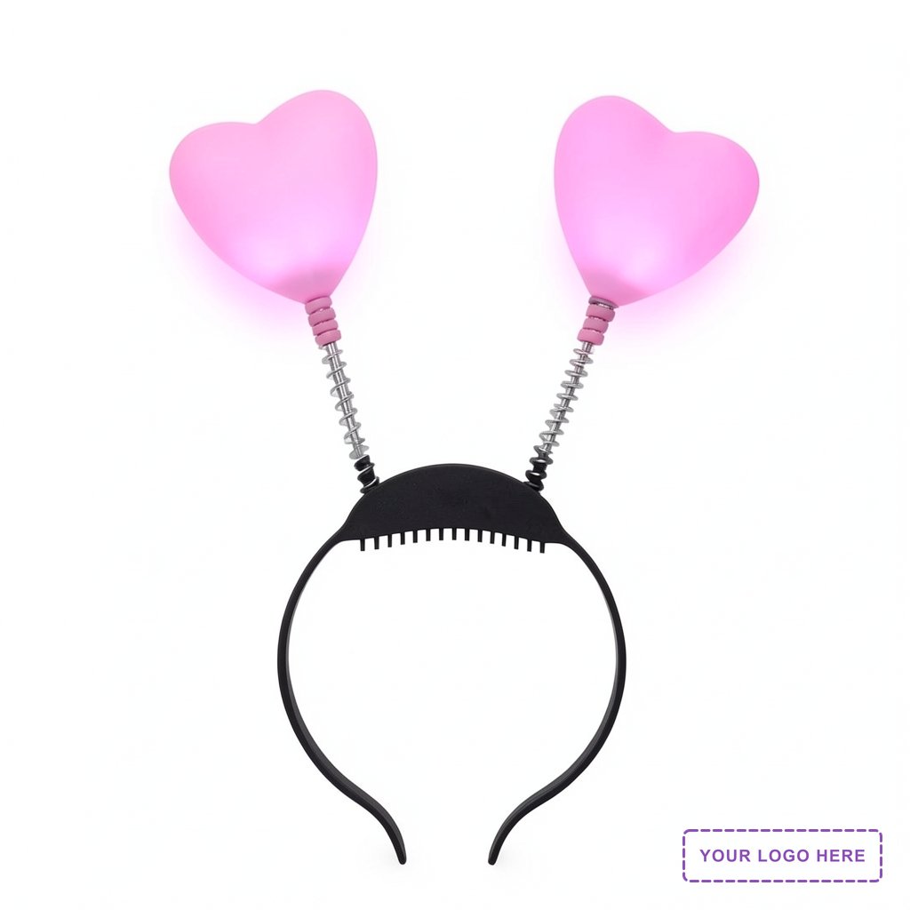 Pink heart light-up head boppers