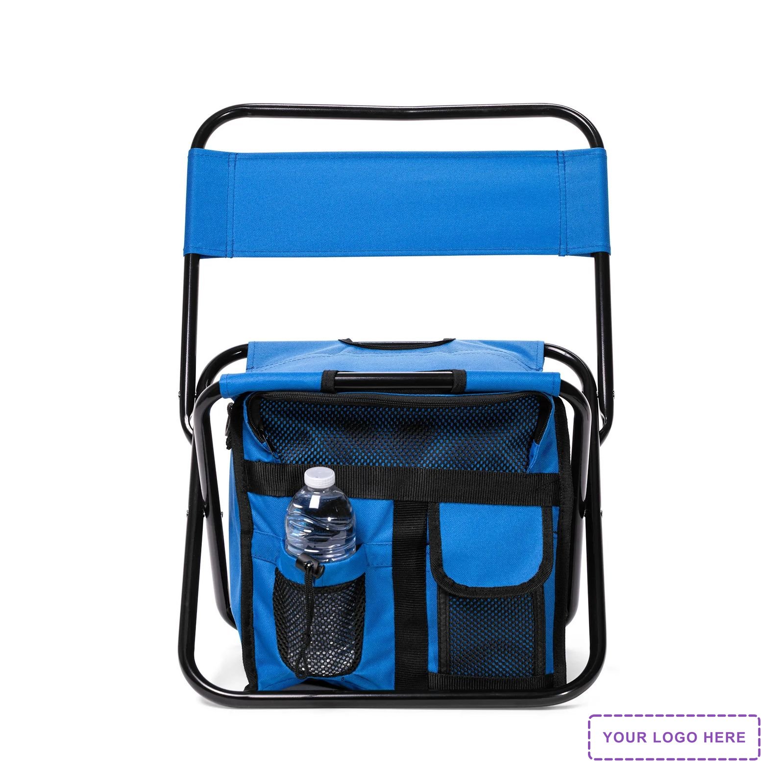Folding Chair with 24 Can Cooler Bag & Pockets