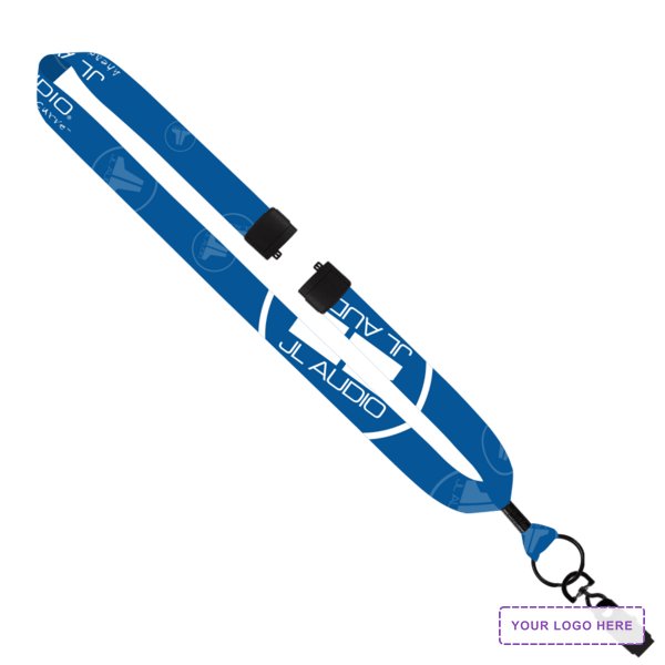1" Dye-Sublimated Lanyard with Metal Crimp & Metal Split-Ring