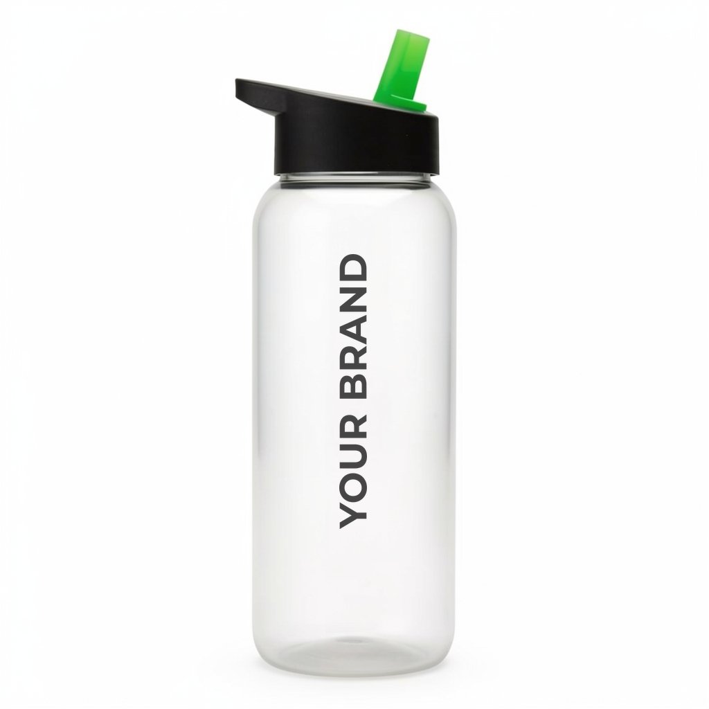 Garyline® Slim Fit RPET Bottle with Flip-Straw Lid - 32 oz.