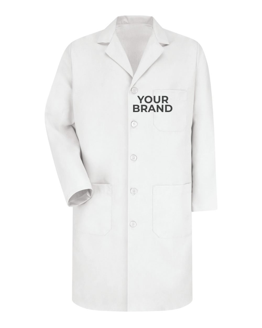 Unisex Extended Sizes Button Front Lab Coat - KP14EXT