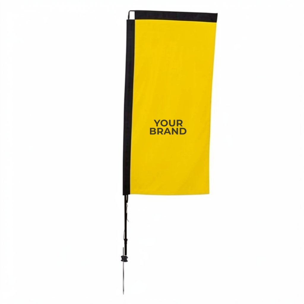 7' Premium Rectangle Sail Sign Kit (Double-Sided with Ground Spike)