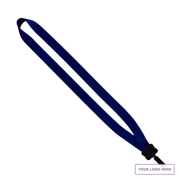3/4" Smooth Nylon Lanyard with Plastic Clamshell & Bulldog Clip