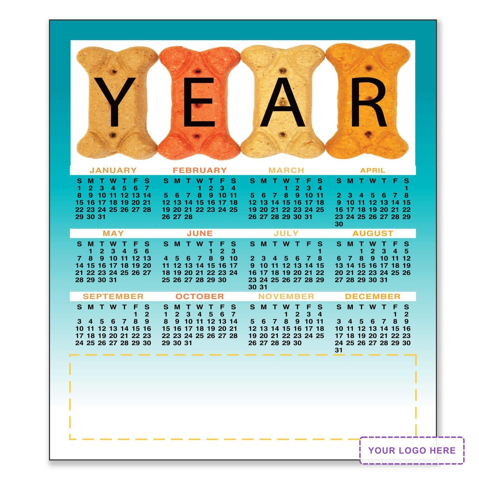3.5" x 4" Small Magnetic Calendar 30 Mil