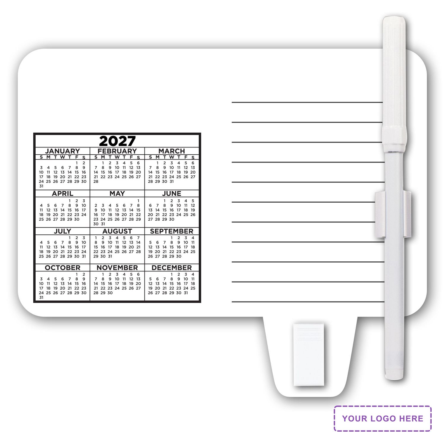 Calendar / Memo Magnet with Clip