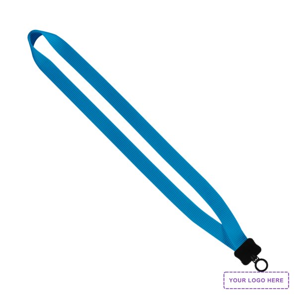 3/4" Smooth Nylon Lanyard with Plastic Clamshell & O-Ring