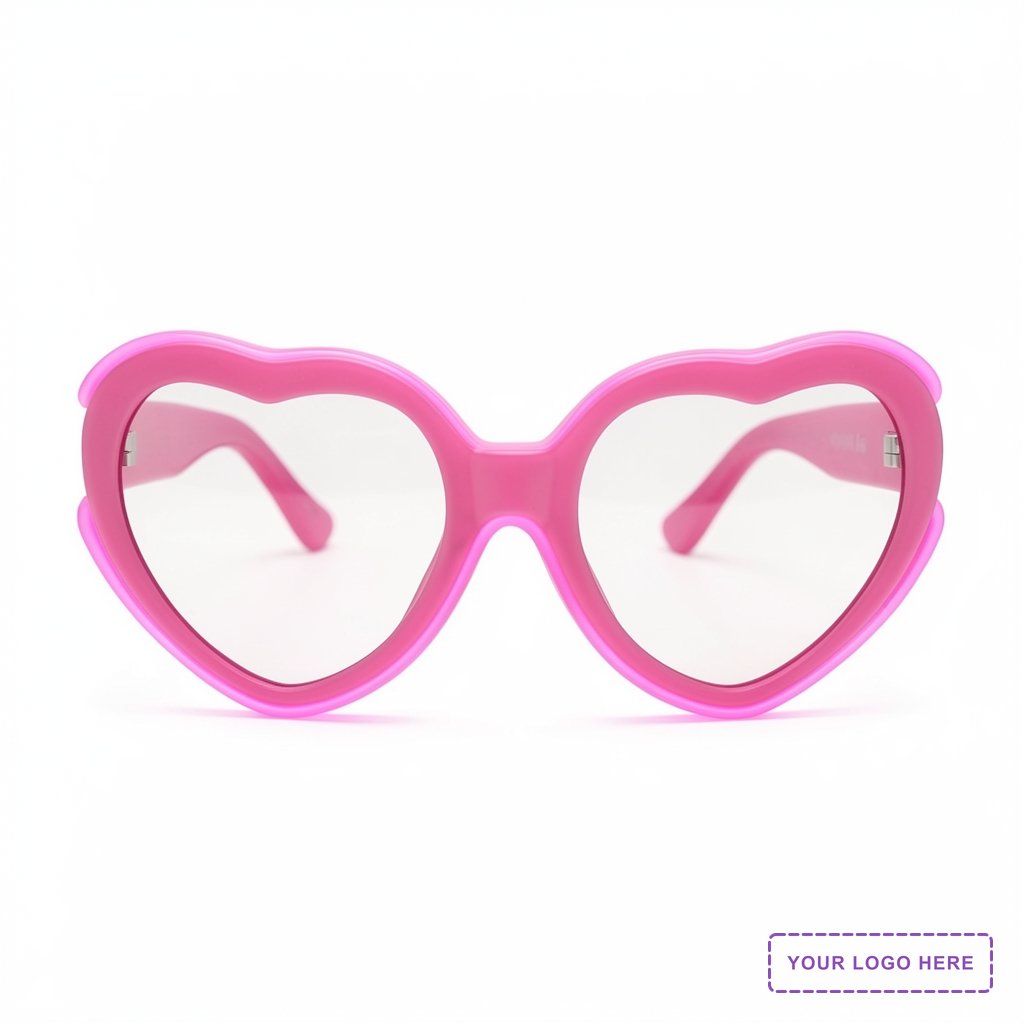 EL Wire Glowing Pink Heart Sunglasses